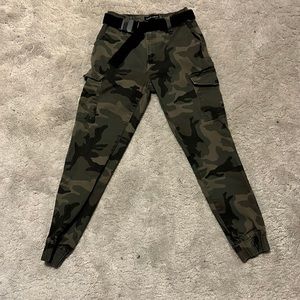 Green and Black Camo Cargo Pants from Rue21